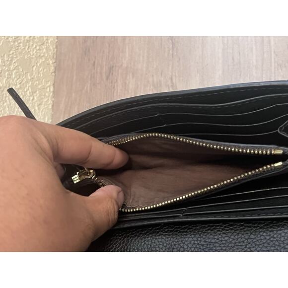 Authentic Chloé Black Leather Wallet on Chain – Crossbody WOC – Gold Chain Added - Picture 5 of 8